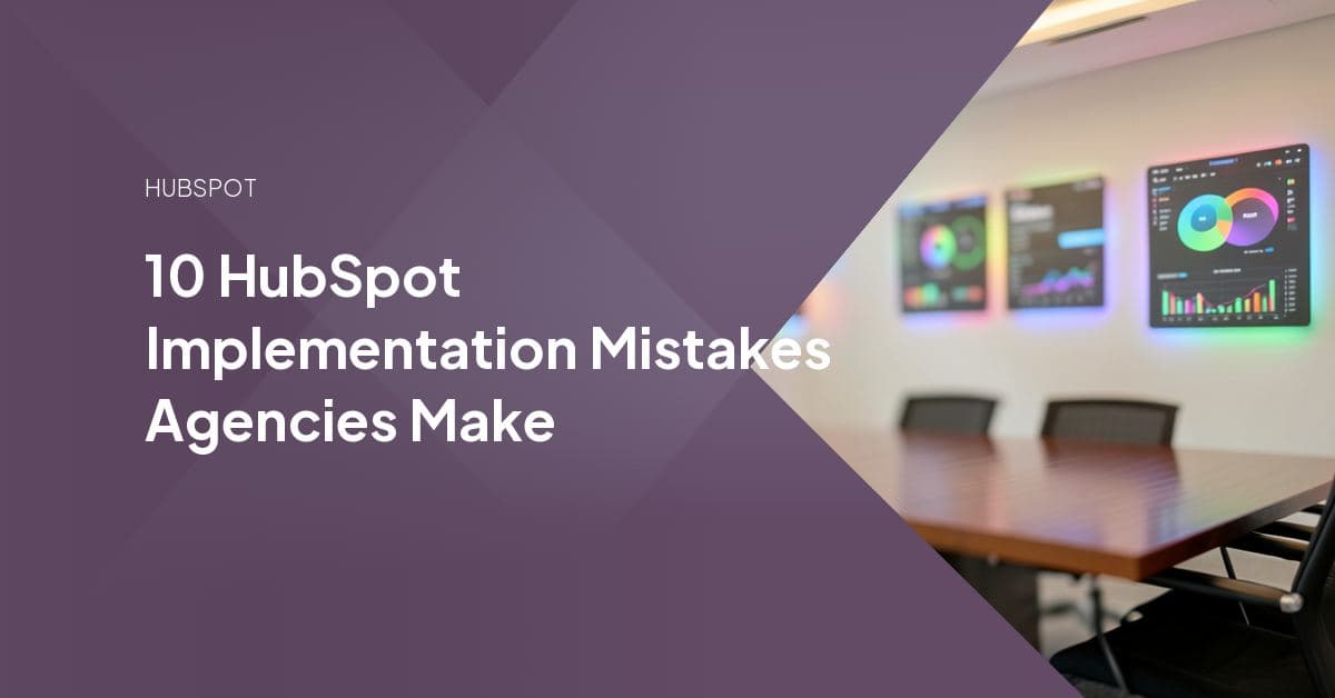 A HubSpot portal dashboard overlaid with a checklist icon, representing a structured implementation review process.