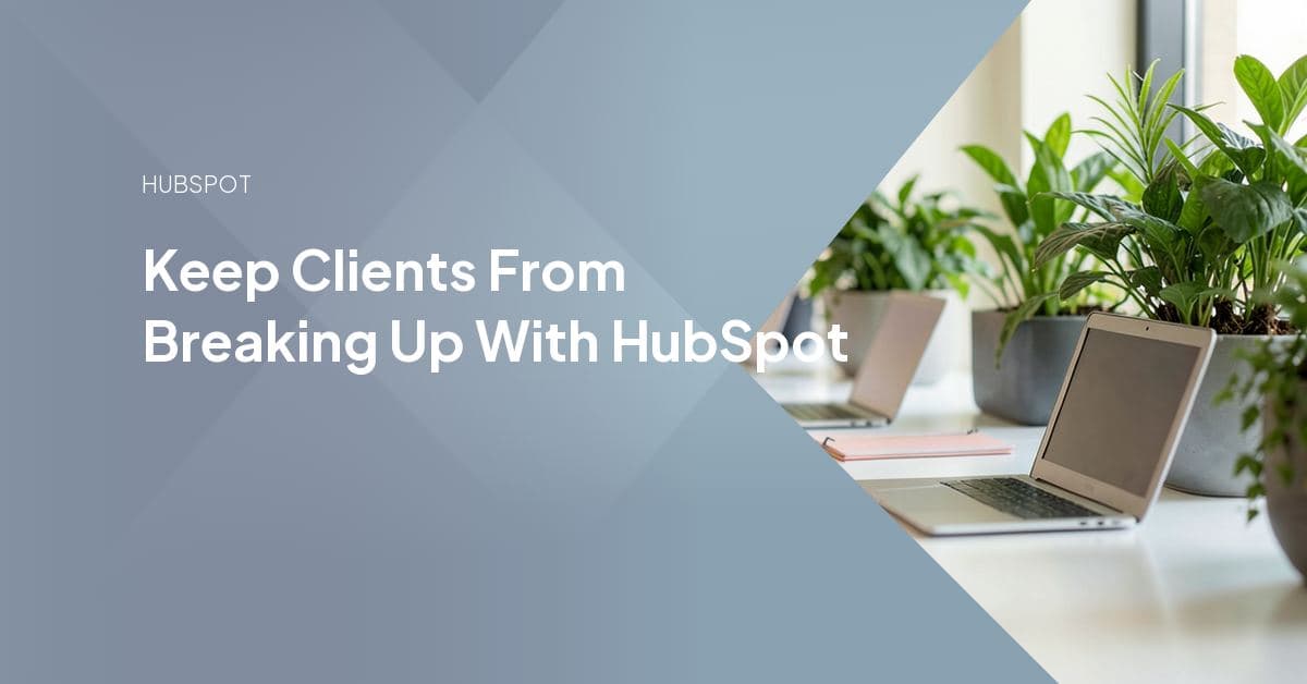 Agency team reviewing a HubSpot portal dashboard with a client to work through renewal objections before a possible churn.