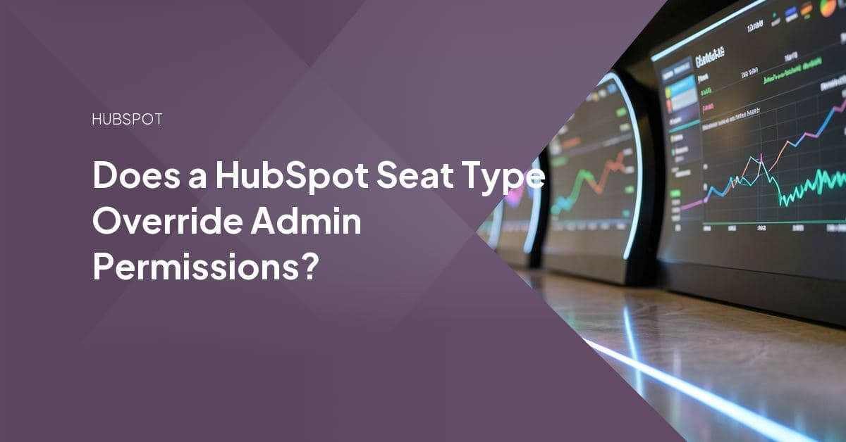 A HubSpot user settings screen showing a Super Admin toggle next to a separate seat assignment field.