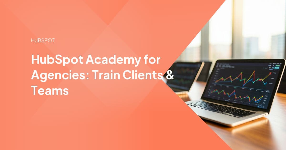 An agency trainer walks a client team through their live HubSpot portal on a shared screen, contrasting hands-on enablement with self-paced Academy courses.