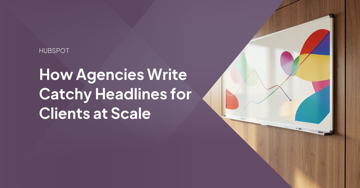 A marketer comparing several headline variants on a whiteboard next to a laptop showing A/B test performance data for a client blog post.