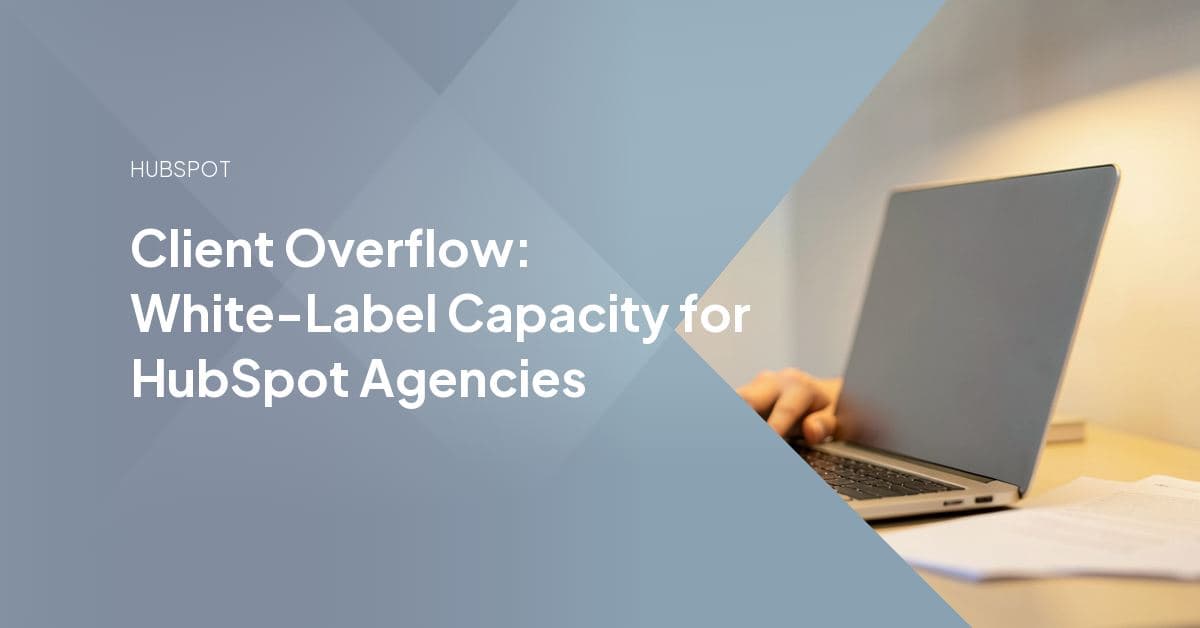 Agency dashboard showing client accounts sorted into capacity tiers, with overflow work routed to a white-label delivery team