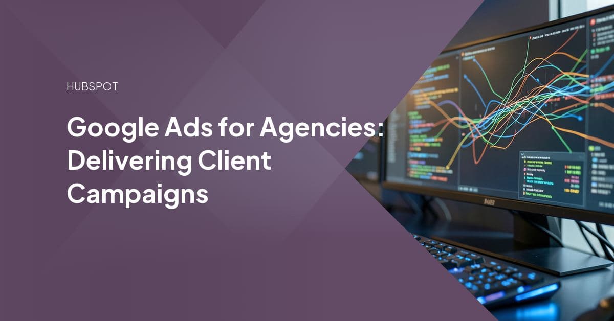 An agency account manager reviewing Google Ads campaign performance charts and a client reporting dashboard on a laptop screen