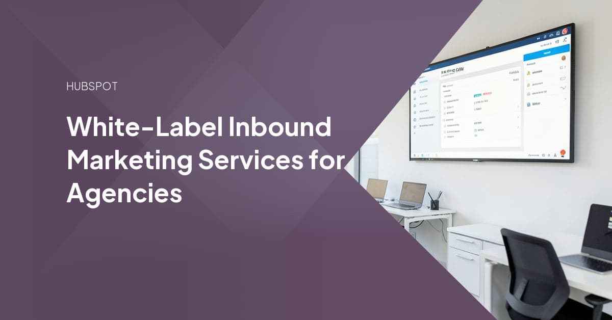 Illustration of two connected marketing teams (one working under an agency's own logo, one producing behind the scenes) representing white-label inbound delivery.