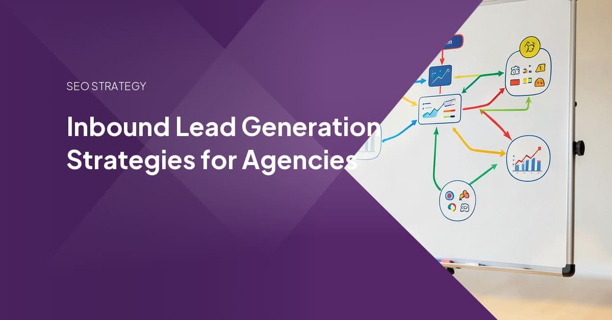 Marketing team reviewing a content, SEO, and lead-nurture funnel dashboard for a client's inbound lead generation program