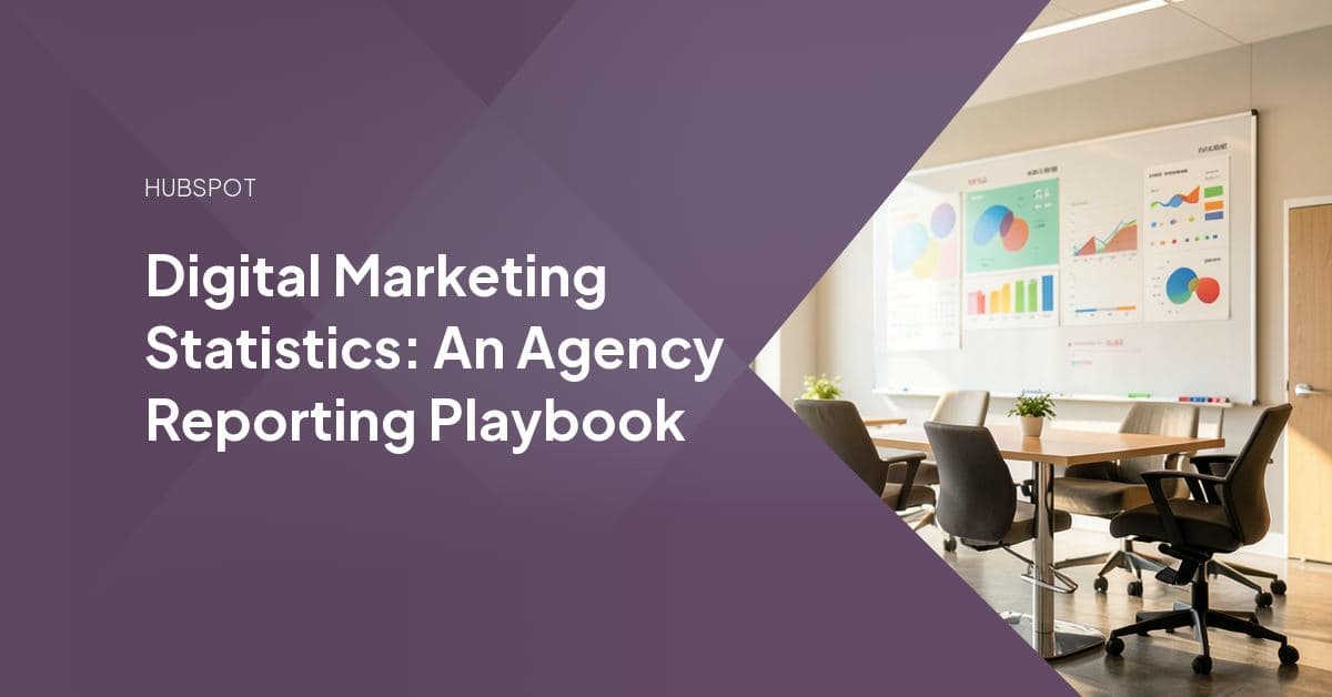 Marketing analyst reviewing a client reporting dashboard with charts for qualified leads, cost per lead, and revenue attribution across channels