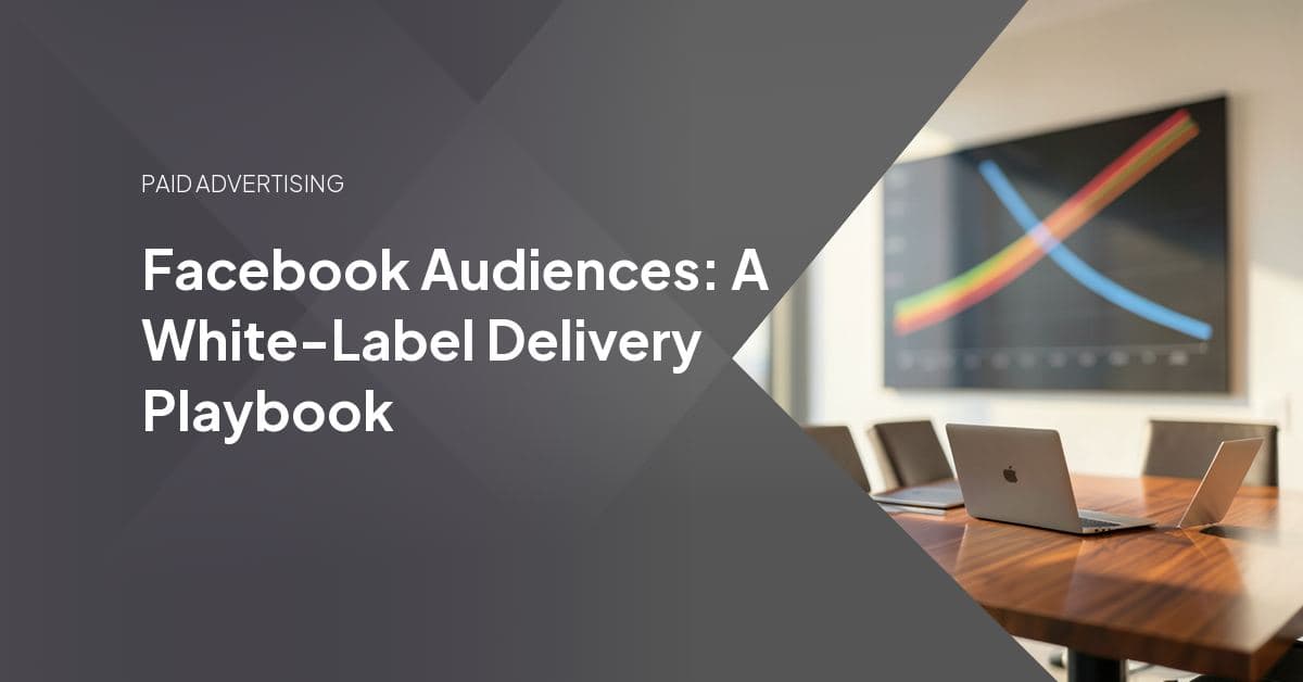 A targeting funnel showing Facebook Core, Custom, and Lookalike Audiences layered to scale a client's paid social campaign.